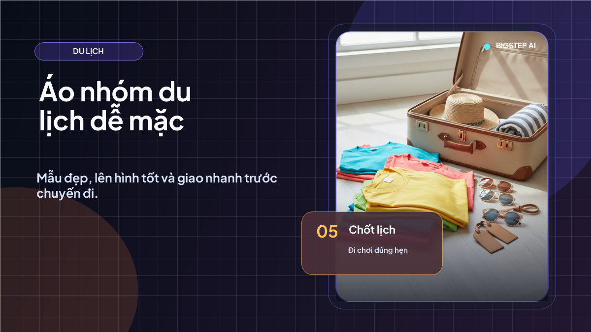 In áo nhóm du lịch đẹp, dễ mặc và nhanh gọn