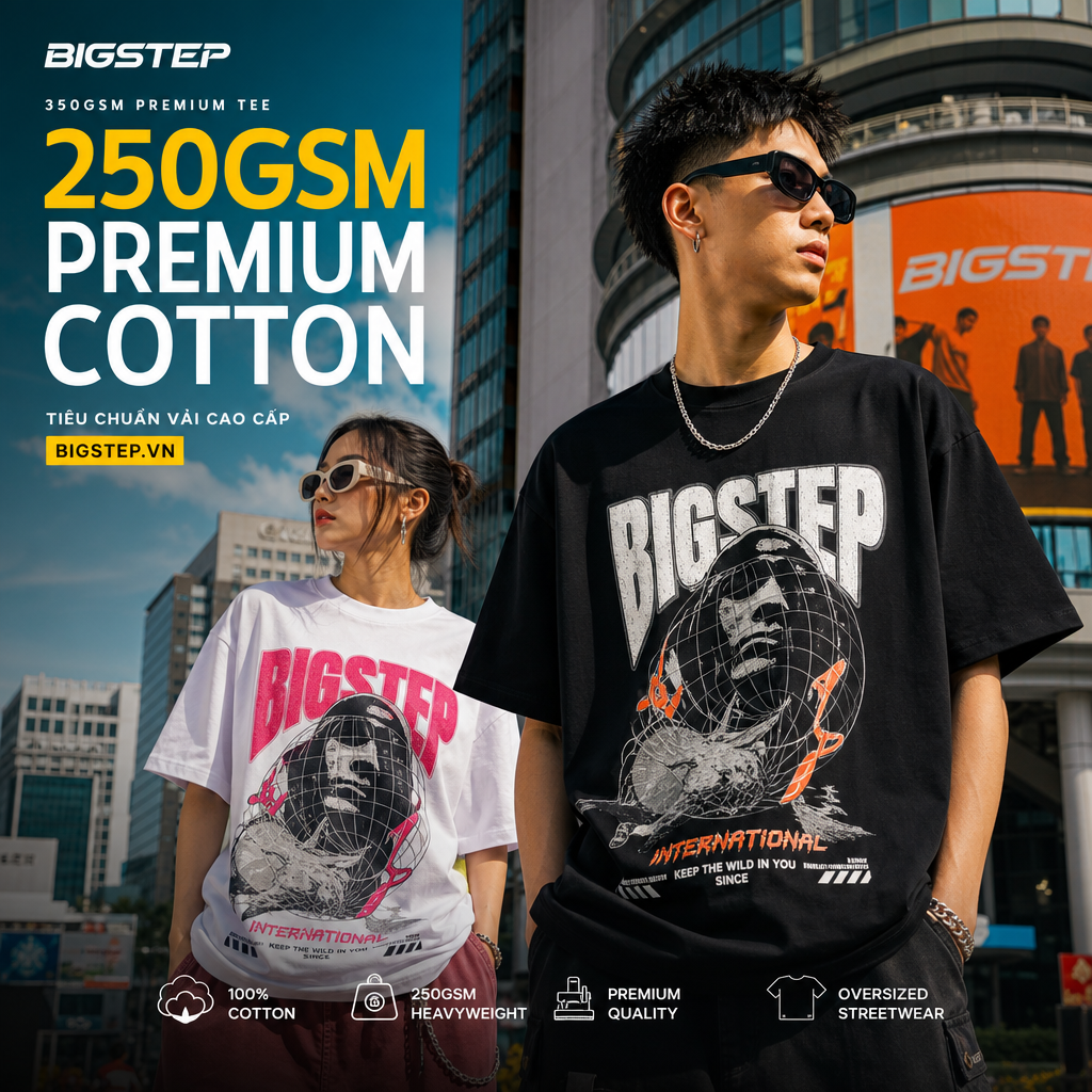 Áo thun 250gsm: Tiêu chuẩn vải cotton cao cấp Bigstep.vn