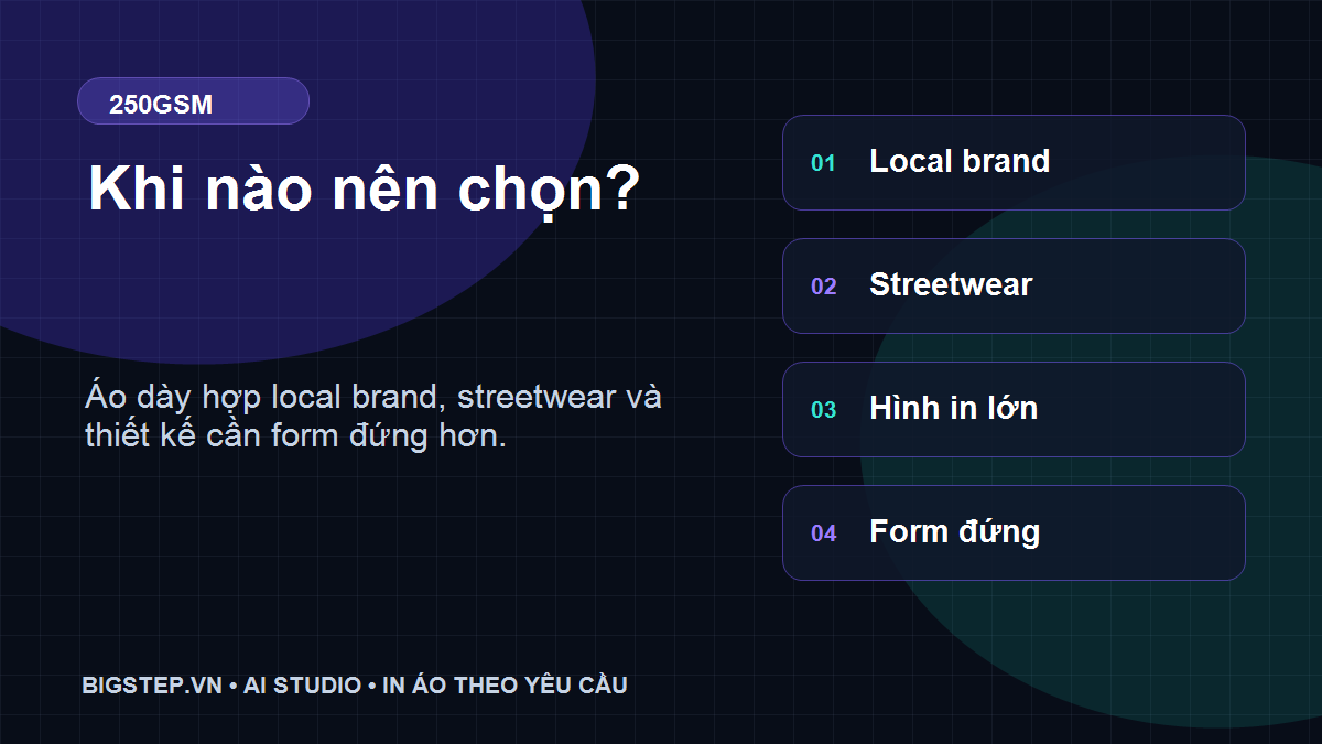 Khi nào nên chọn áo thun 250gsm để in thiết kế