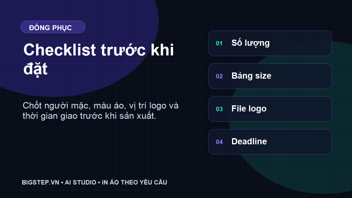 Checklist trước khi đặt áo đồng phục công ty