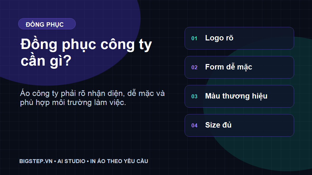 Những yếu tố cần có khi làm đồng phục công ty