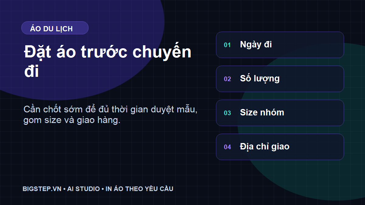 Checklist đặt áo nhóm du lịch trước ngày đi