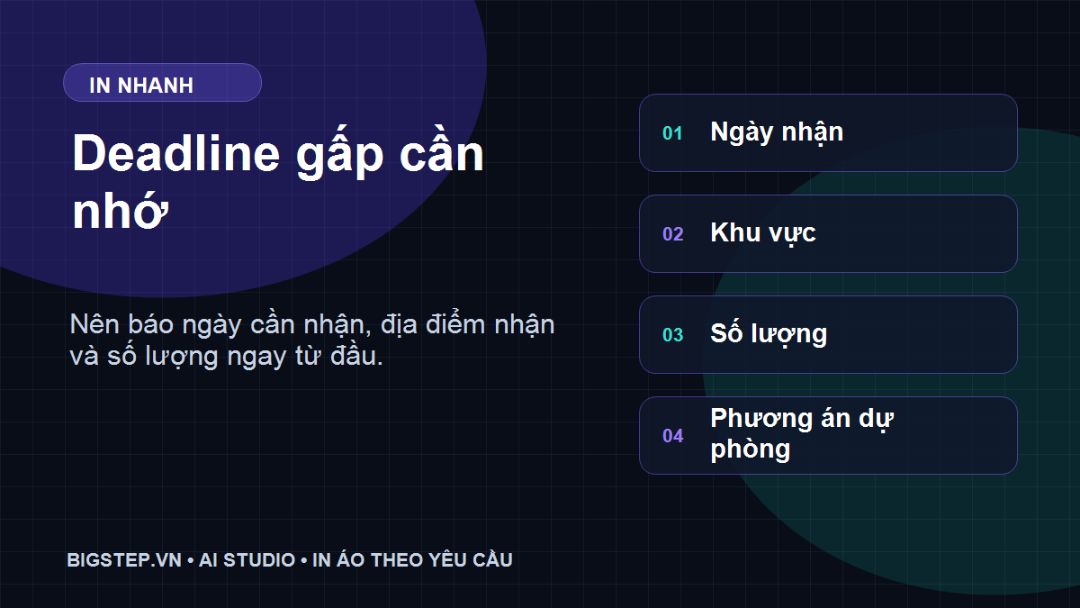 Những thông tin cần báo khi đặt in áo deadline gấp