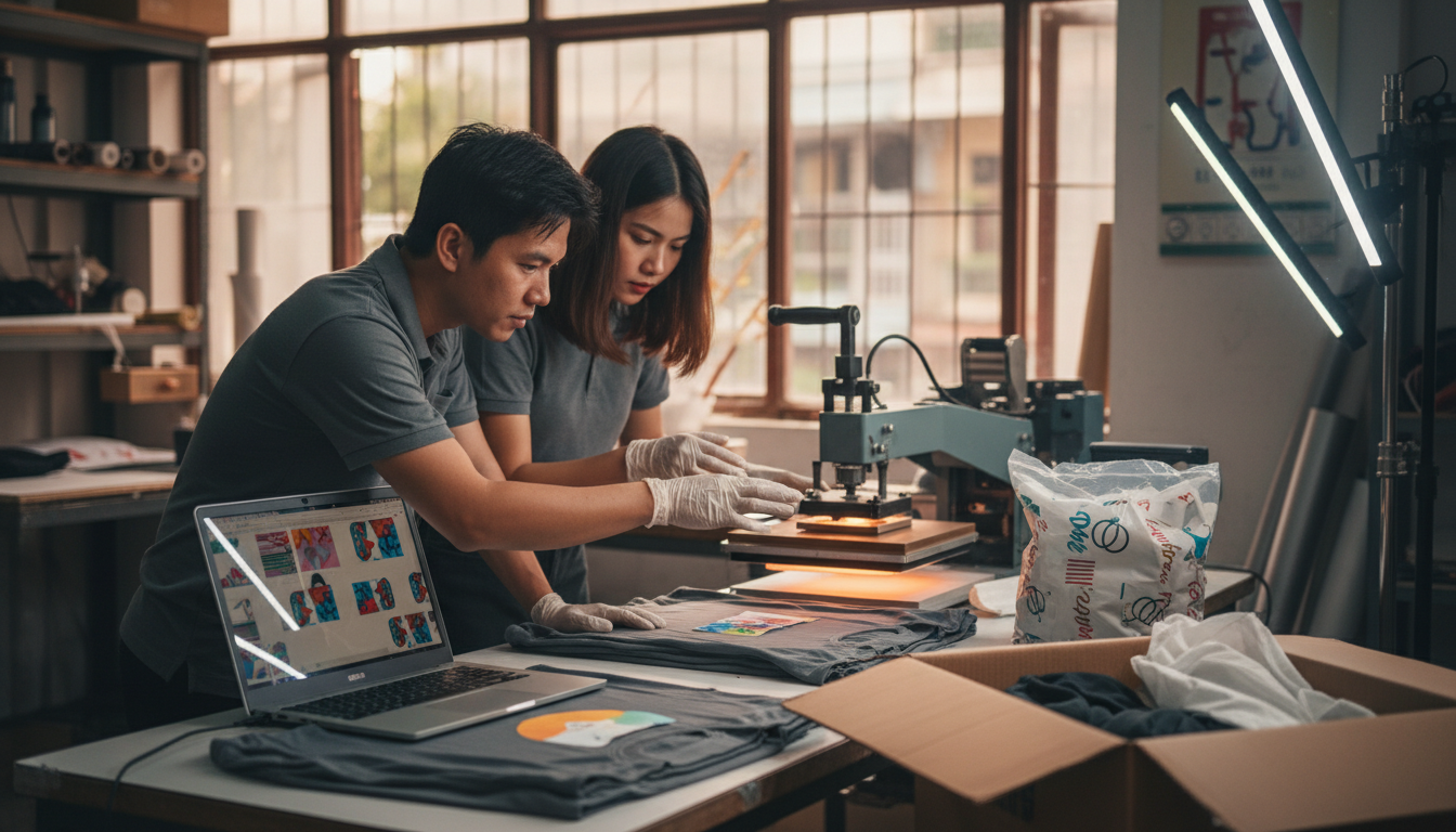 Chuẩn bị file và áo in nhanh lấy ngay