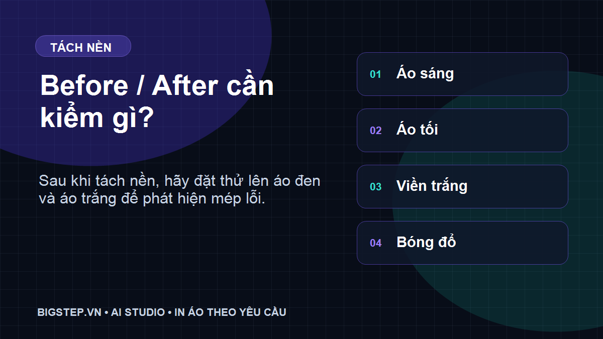 Kiểm tra ảnh trước và sau khi tách nền để in áo