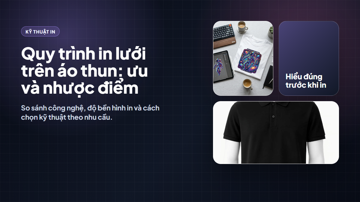 Quy trình in lưới trên áo thun: ưu và nhược điểm