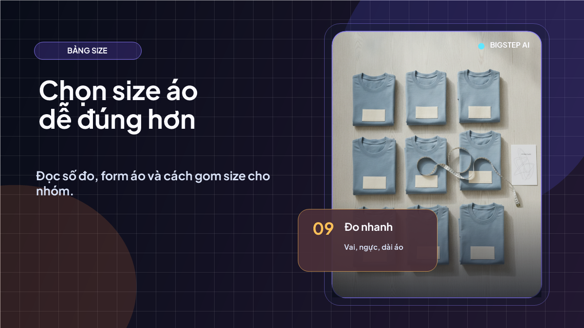 Bảng size áo thun Bigstep và cách chọn size dễ đúng hơn