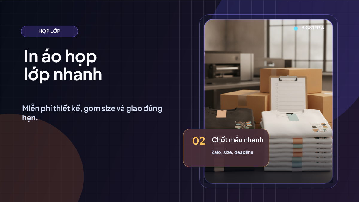 In áo họp lớp nhanh: miễn phí thiết kế, giao đúng hẹn mùa gặp lại