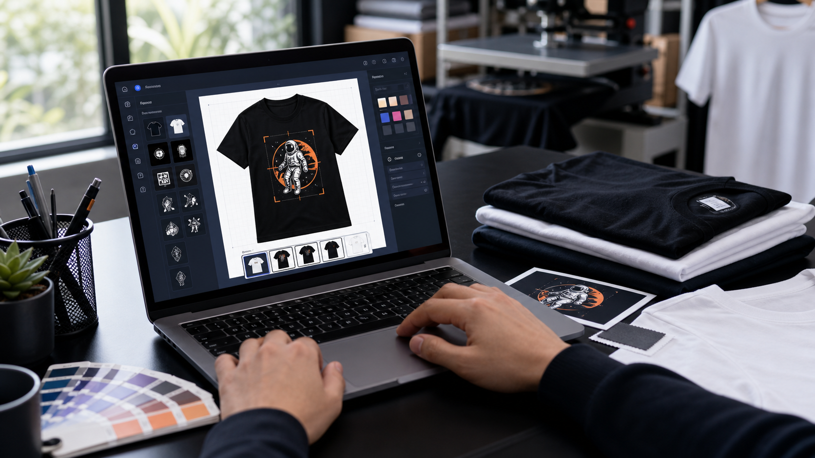 Custom t-shirt printing in Vietnam with online shirt mockup and print samples