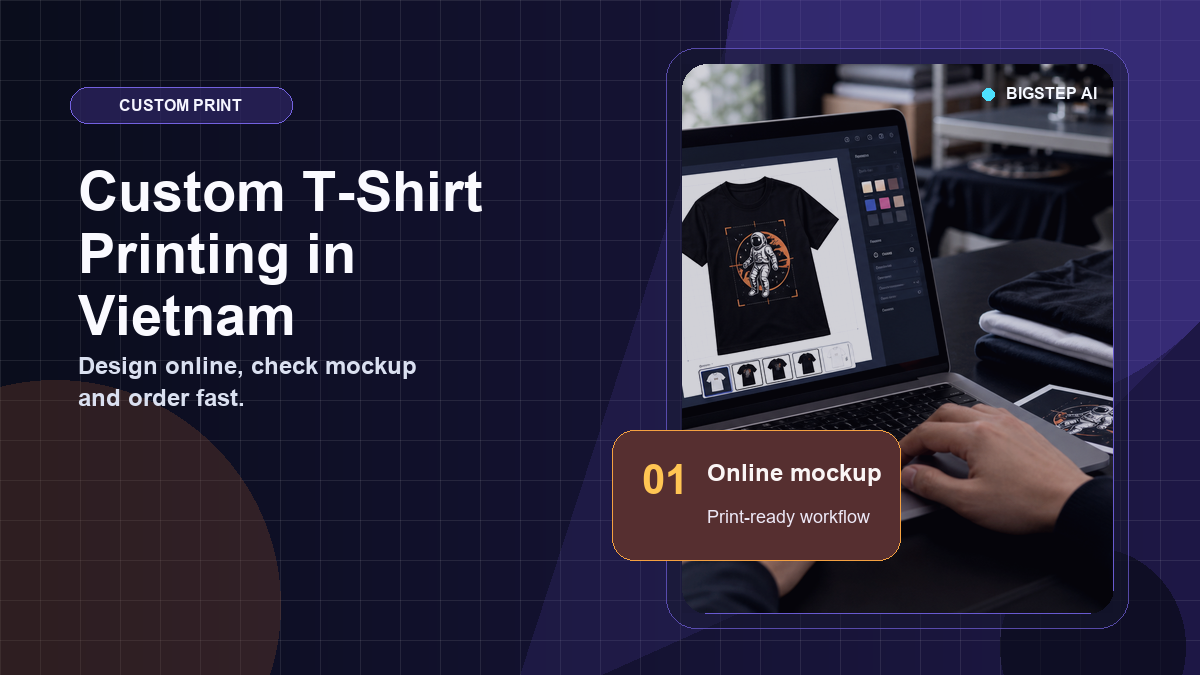 Custom T-Shirt Printing in Vietnam: Design Online, Check Mockup, and Order Fast