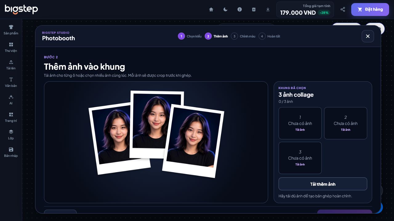 Màn hình tải và quản lý ảnh theo từng ô Photobooth