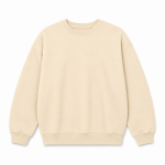 Áo Sweatshirt nỉ chân cua 350GSM màu kem – mặt trước