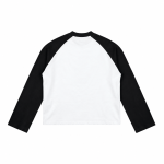 Áo Boxy Raglan 280GSM trắng tay đen mặt sau