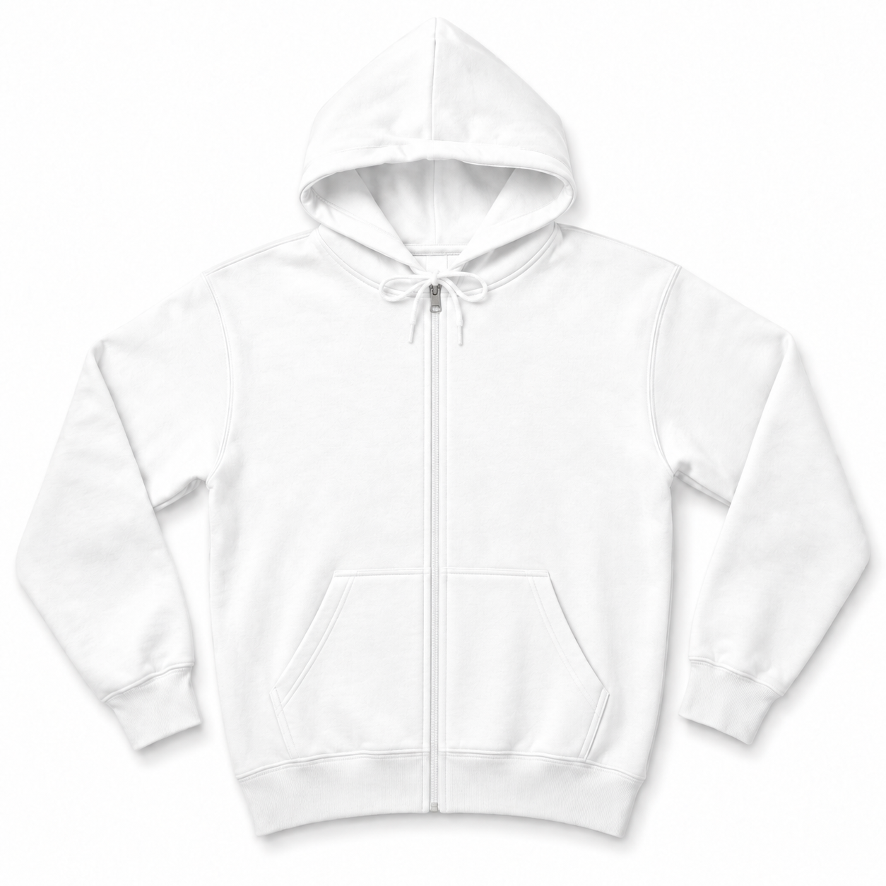 Áo Hoodie Zip K2 màu trắng mặt trước