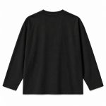 Áo thun dài tay Cotton 250GSM màu đen mặt sau