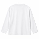 Áo thun dài tay Cotton 250GSM màu trắng mặt sau